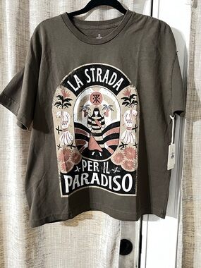 Roark Mocha Graphic Tee with Subtle Logo